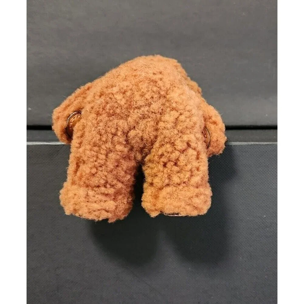 Coach Curly GINGER Gingy Shearling and Leather Teddy Bear Bag Charm  ~V/RARE